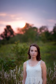 Sunset senior portrait photography of girl near Grand Rapids