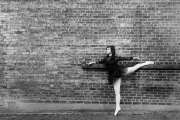 Ballet senior portrait of a girl in downtown Grand Rapids