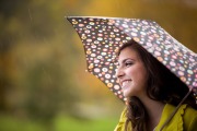 Rainy senior portrait of a girl near Grand Rapids