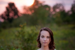 Sunset senior portrait photography of girl near Grand Rapids