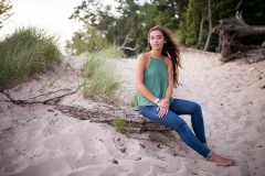 Lake Michigan beach senior portrait in West Michigan