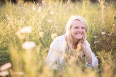 Grand Rapids natural field of flowers senior portraits