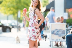 Senior photo of girl holding an ice cream cone taken by Grand Rapids senior portrait photographer